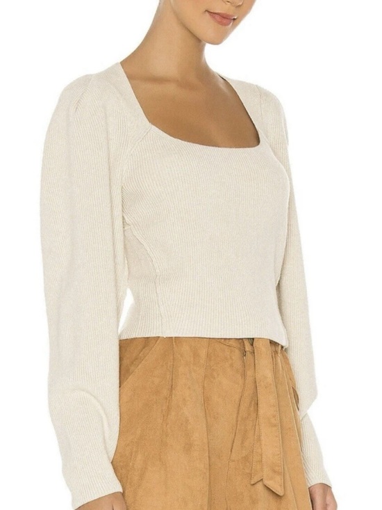 Free People Sweaters - FREE PEOPLE Saffron Ribbed Open Back Sweater Top in Oatmeal Size L
NWT